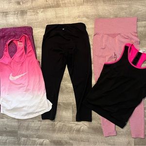 Workout Size Small 3 leggings 2 shirts EUC